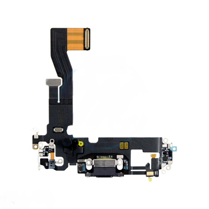 iPhone 12 Charging Port with Flex Cable Replacement Part - Black