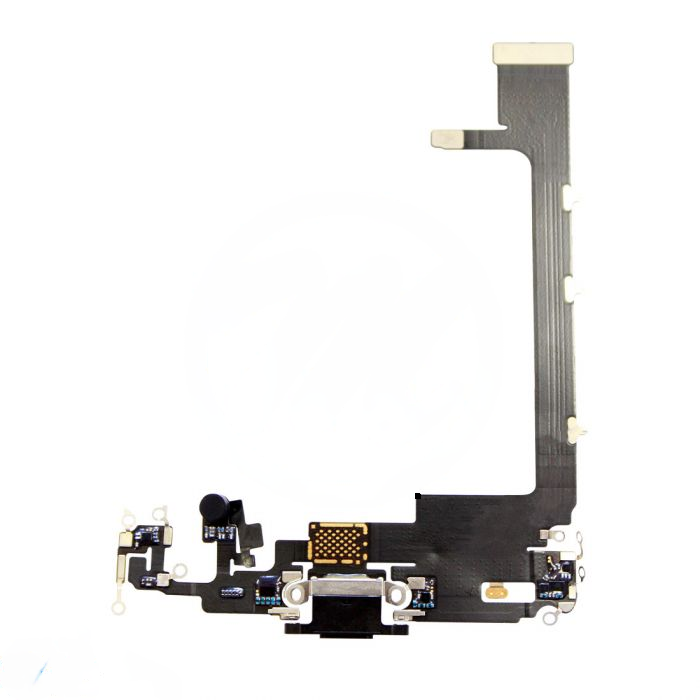 iPhone 11 Pro Max Charging Port with Flex Cable Replacement Part - Black (Soldering Required)