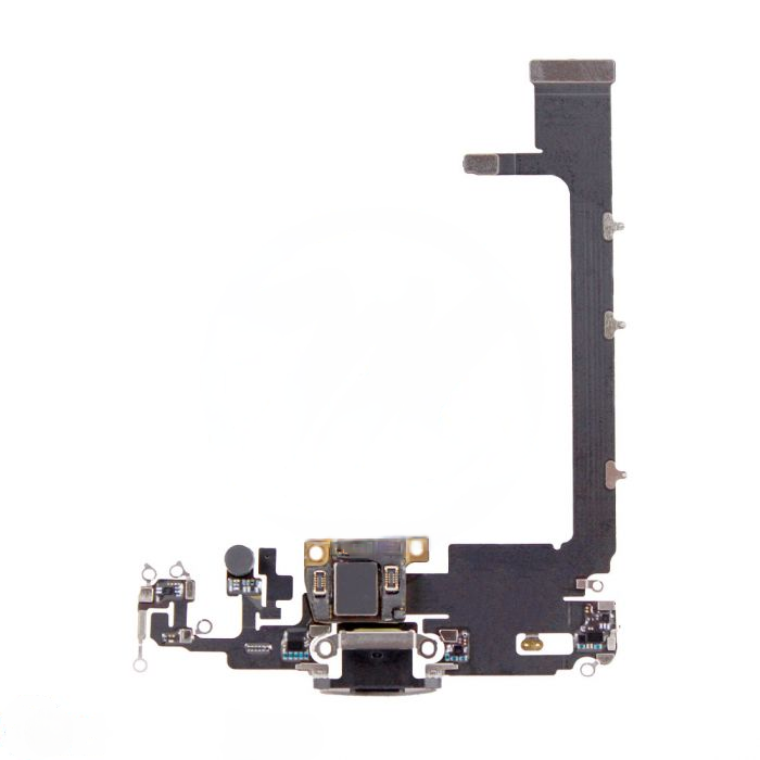 iPhone 11 Pro Max Charging Port with Flex Cable Replacement Part - Black (No Soldering Required)