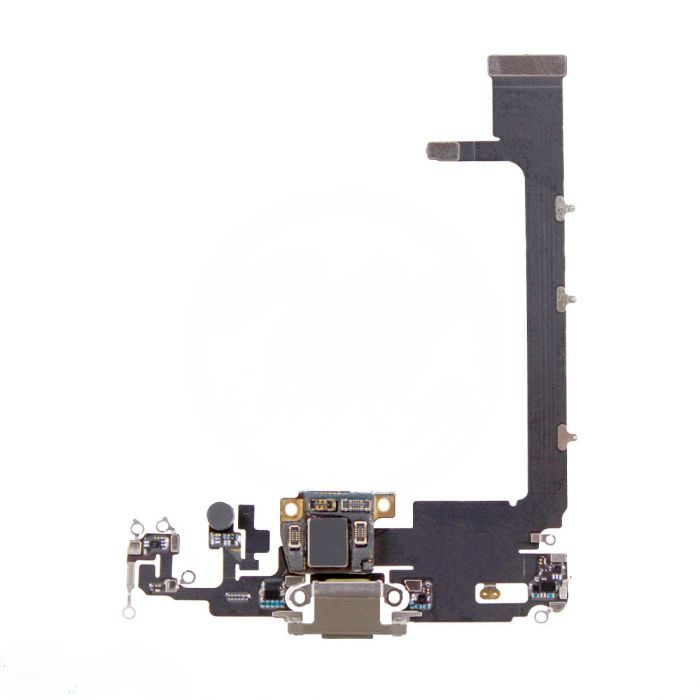 iPhone 11 Pro Max Charging Port with Flex Cable Replacement Part - Gold (No Soldering Required)