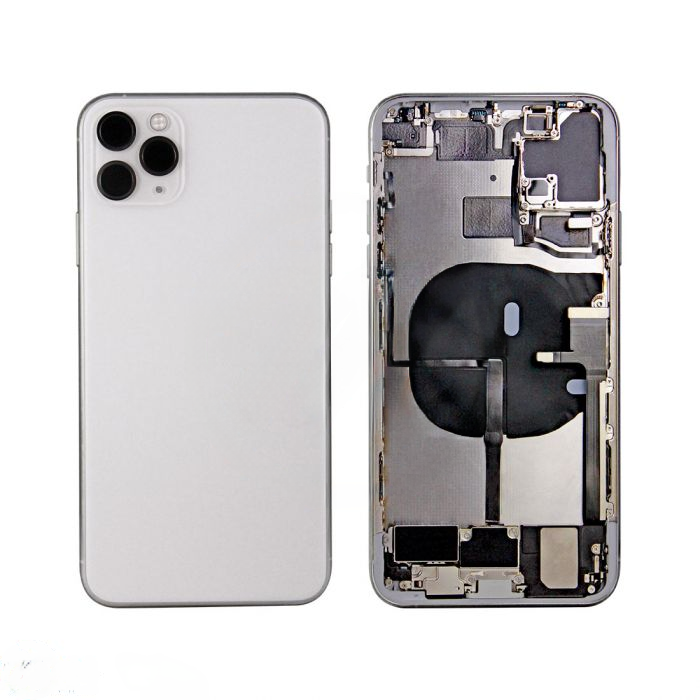 iPhone 11 Pro Max Back Housing with Small Parts - White (NO LOGO)