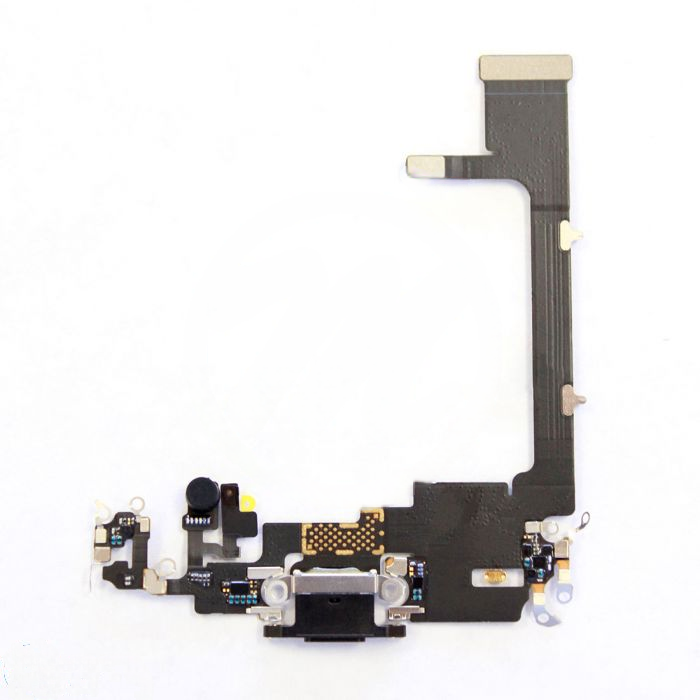 iPhone 11 Pro Charging Port with Flex Cable Replacement Part - Black (Soldering Required)