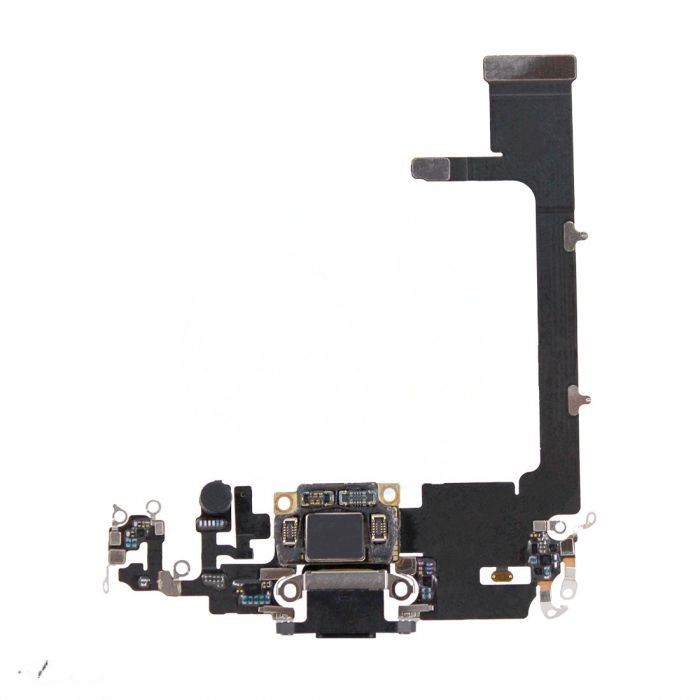 iPhone 11 Pro Charging Port with Flex Cable Replacement Part - Black (No Soldering Required)