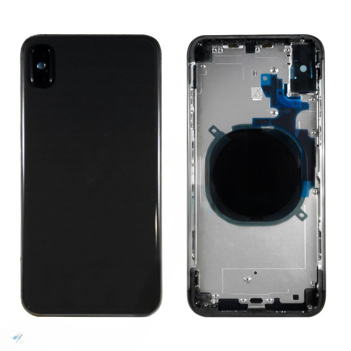 iPhone XS Max Back Housing with Small Part Replacement Part - Black (NO LOGO)