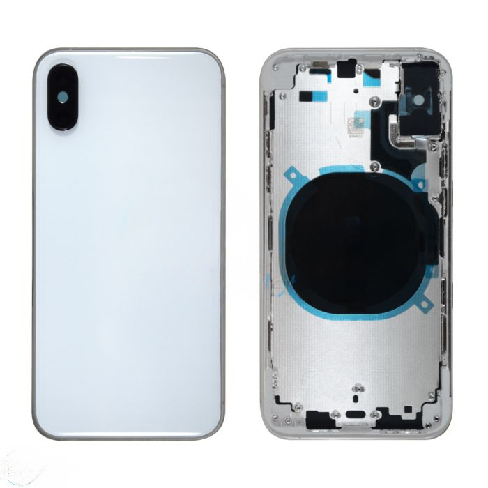 iPhone XS Back Housing with Small Part Replacement Part - White (NO LOGO)