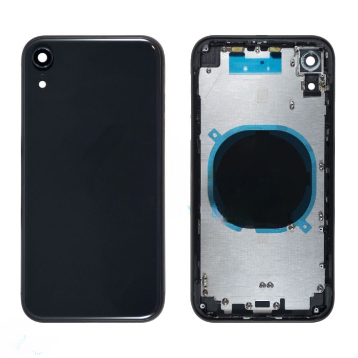 iPhone XR Back Housing with Small Parts - Black (NO LOGO)