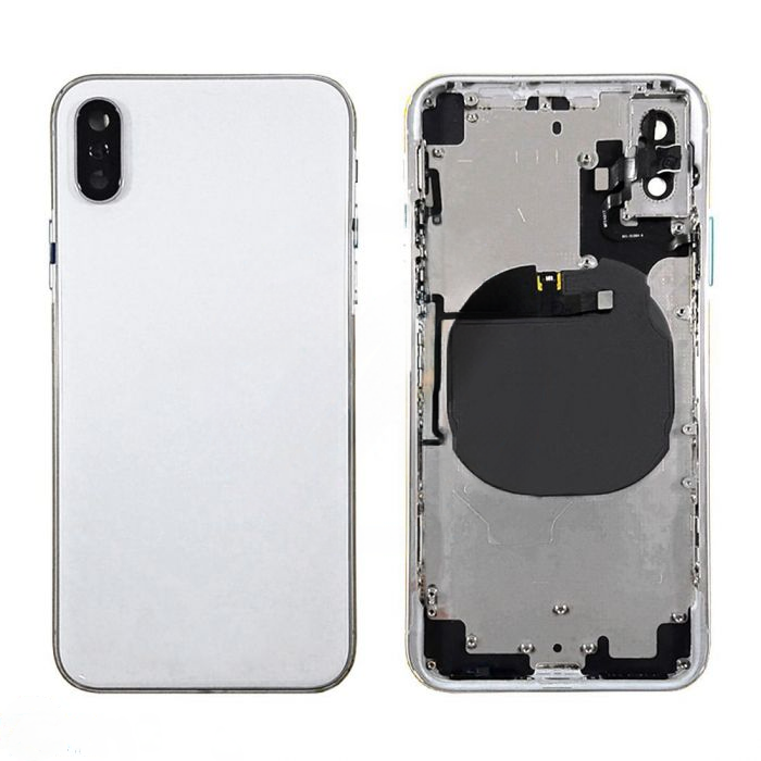 iPhone X Back Housing with Small Parts - White (NO LOGO)