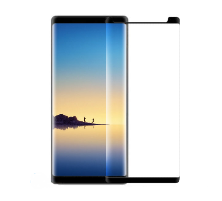 Samsung Note 8 Tempered Glass - Black - (without Packaging) Screen Protector