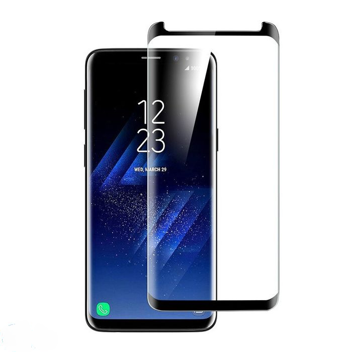 Samsung S9 Tempered Glass - Black - (without Packaging) Screen Protector - Full Coverage